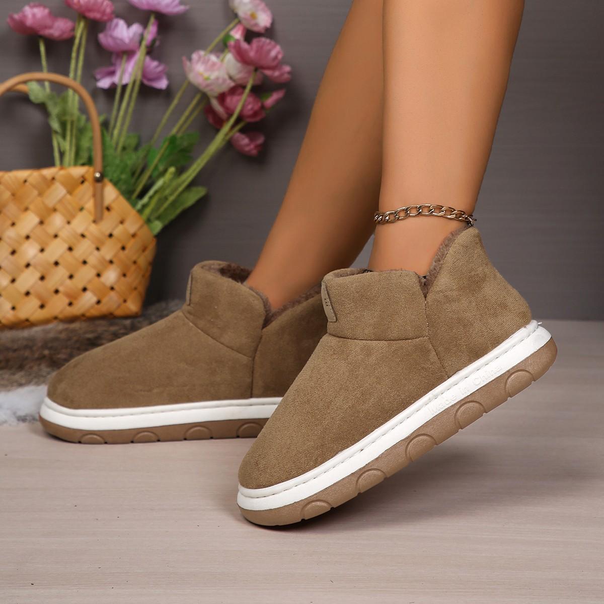 

2024 new middle mouth casual outer wear round head non-slip velvet warm snow cotton shoes factory fashion 41 хакі