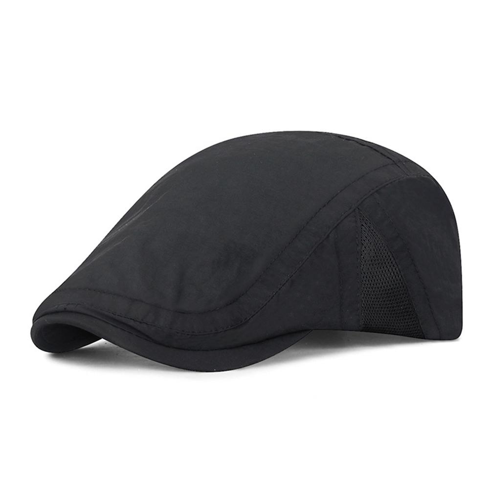 Quick Dry Mesh Flat Cap Men's Breathable Adjustable Newsboy Hat Lightweight Summer Peaked Beret Men Women Sun Shade Beret Hats