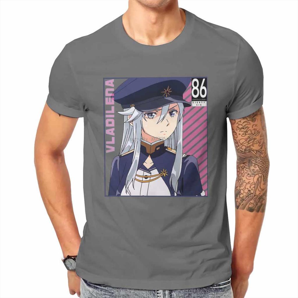 Vladilena Milize TShirt Men 86 Eighty Six Lena Shinei Anime Camisetas Fashion T Shirt Men Cotton Tshirt Tees Streetwear Harajuku