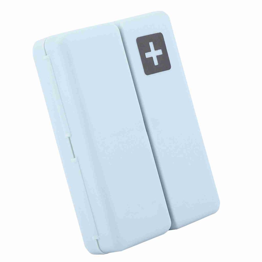 Portable Medicine Case Foldable Magnetic Pill Box Organizer with 7 Compartments(Blue)