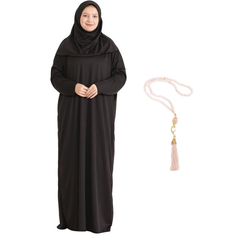 Women Prayer Dress With Hijab Rug Tasbih Muslim Set Islamic Clothes Abaya Jilbab Dubai Kaftan For Eid Ramadan