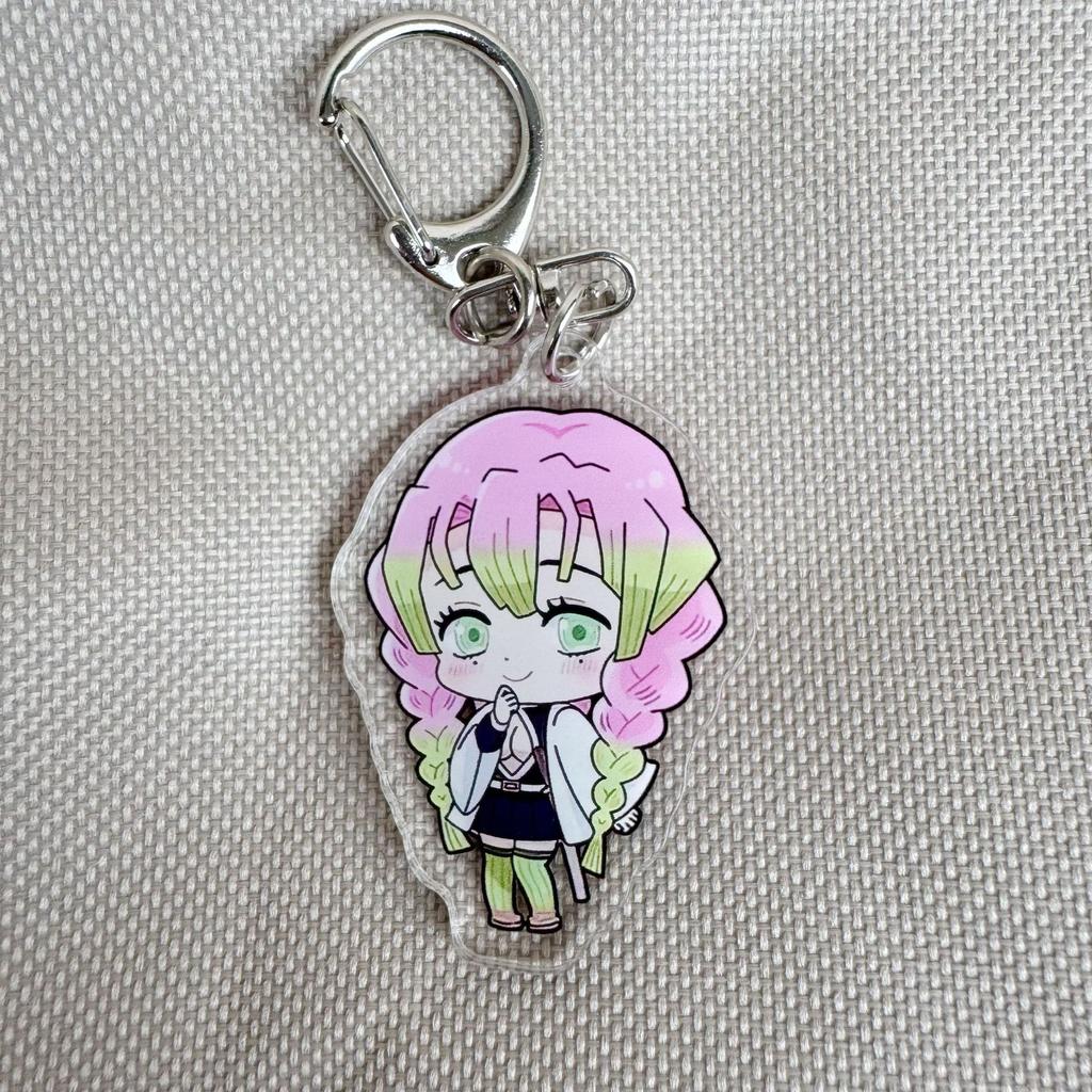 Anime Demon Slayer Figure Tanjirou Kamado Nezuko Tomioka Giyuu Kimetsu No Yaiba Cartoon Acrylic Keychain Pendant Key Ring Lovely Gifts