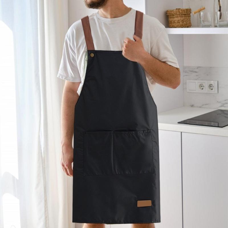 Waterproof Apron For Men And Women Household Kitchen Cooking Overall Printing Oil Resistant Wear-resistant