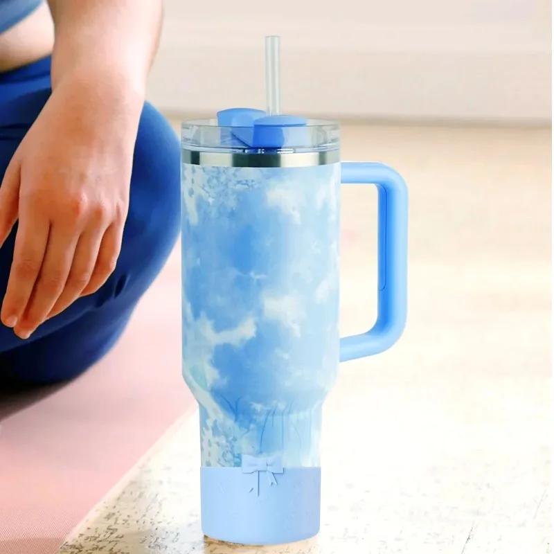 Hot Silicone Cup Cover Anti Slip and Heat-insulating Cup Cover Butterfly Bow 7.5CM/12-40oz Universal Cup Cover Base