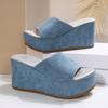 Suede Wedges Sandals Women's Platform Outdoor Plus Size 35-43 Thick Sole Summer Slippers Ladies Casual Slides Zapatos De Mujer