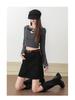 Damen 2025 Herbst Retro Wildleder High-Waist A-Linie Bodycon Minirock
