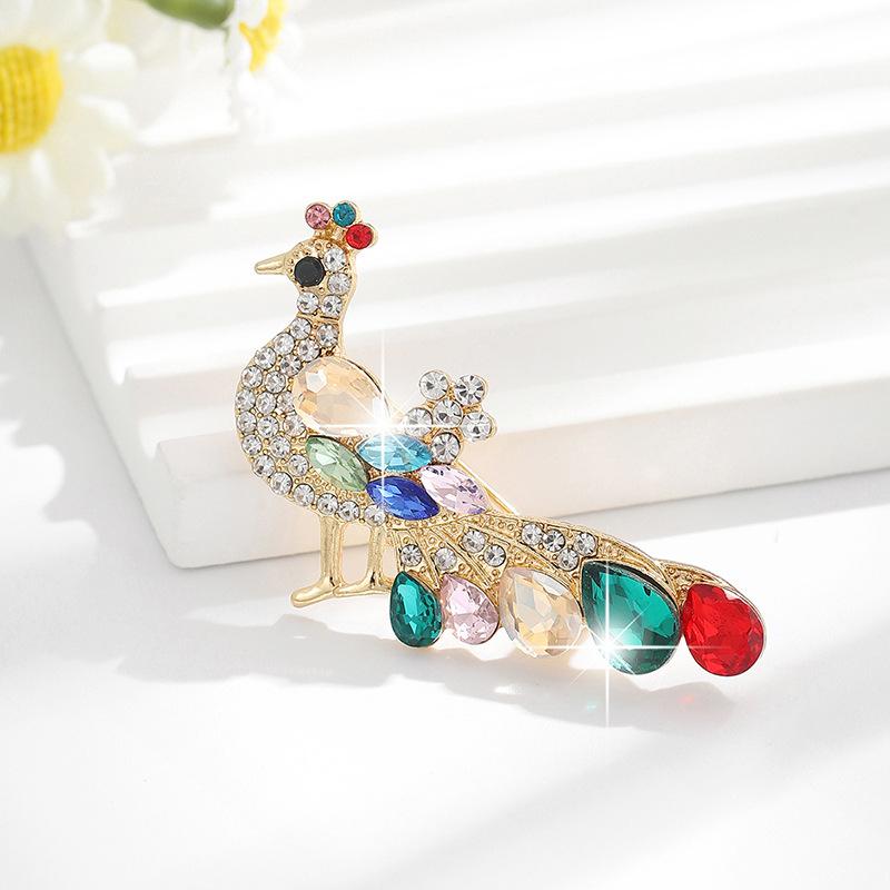 Creative Rhinestone Mockingbird Brooches Sparkly Inlaid Bird Lapel Pin, Fashion Clothing Coat Decor Jewelry Accessories Gifts