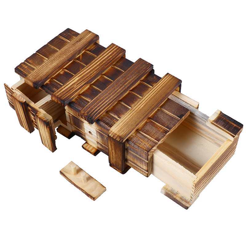 Secret Box Brain Teaser Wooden Puzzle Boxes with Hidden Compartments Magic Drawers Birthday Gift for Adults and Teens