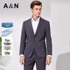 Set costum de afaceri pentru bărbați, slim fit, amestec de in