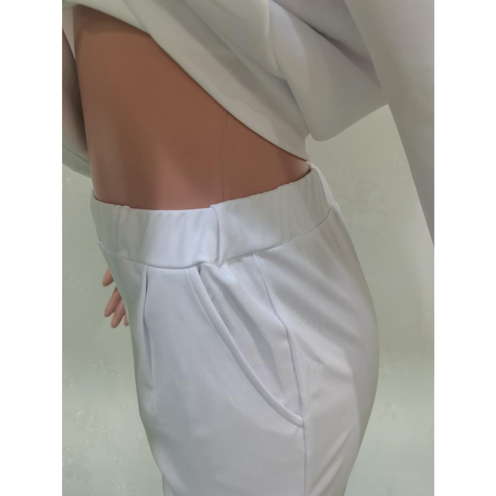 2025 Spring Autumn Women's Thick Fabric Two Piece Set, Round Neck Loose Fit Top with Comfortable Pants, Casual Solid Color Coord Outfit for Daily Wear