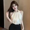 Summer Chic Off-Shoulder Floral Halter Top for Women