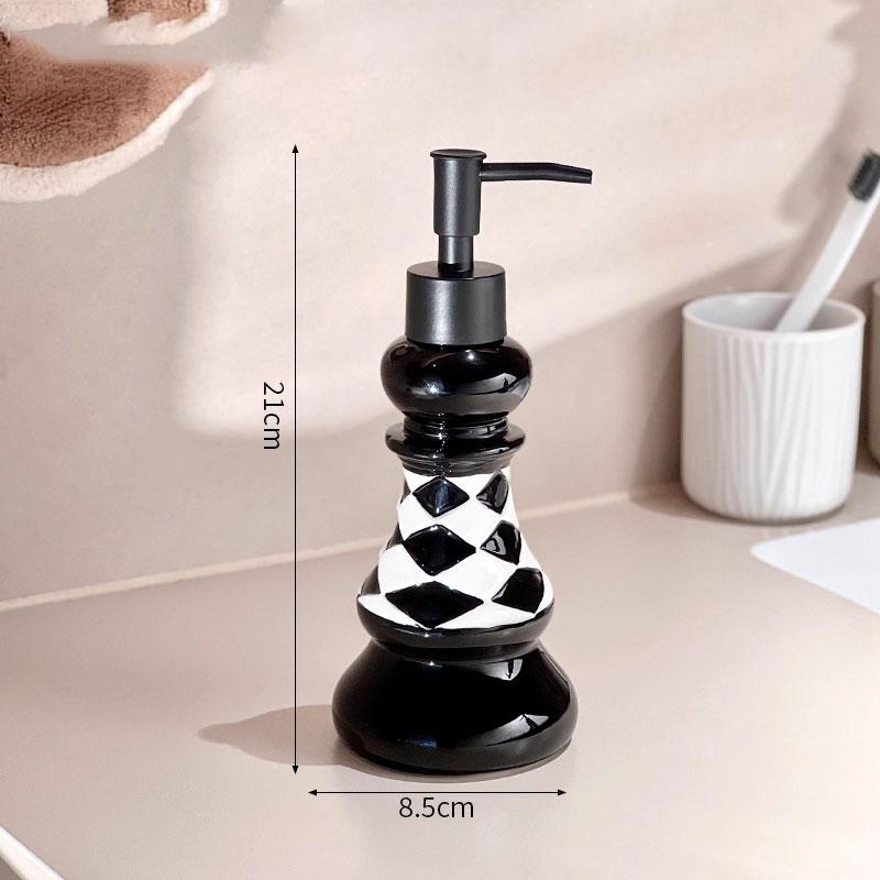 

soap dispenser Chessboard ceramic hand sanitizer bottle bathroom shampoo and shower gel bottle press bottle bathroom accessories