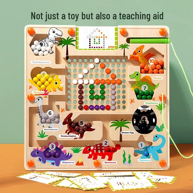 Children's Magnetic Bead Maze Toy: Educational Pen Control, Counting & Color Recognition Aid