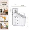 Transparent Portable Sealed Container with Measuring Cup for Grain, Cereal, Rice, Cat Food - Moisture & Insect Proof Kitchen Storage.
