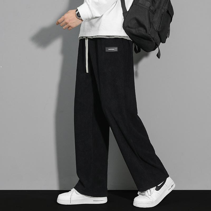 

Corduroy men s pants casual pants winter new fleece thickened trend loose straight sports trousers M