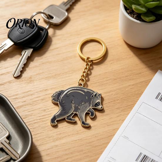 Animal Shaped Charm 1/2/3Pcs Raccoon Keychain for Backpacks, Golden Plated Car Key Ring, Backpack Decoration Decorative Pendant, Gift Lovers Shape