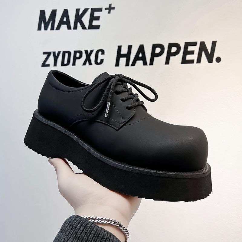 Mickey Derby Shoes Men's High-end Thick-soled Matte Retro Casual Big Head Shoes Zhang Jie Same Leather Shoes 21233-A