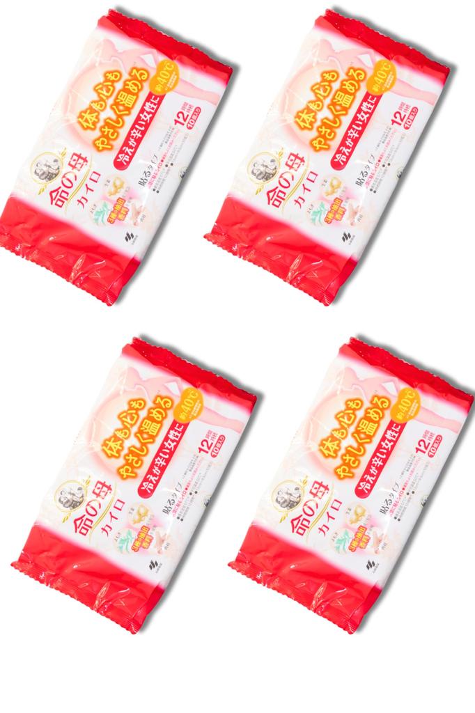 Inochi No Haha Heat for Women Suffering from Gently Warms Body and Mind of Pads, 10-Pack, 12-Hour Warming, Chills, [Pack 4]