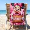 1pc Minnie5 Beach Towel with Custom Name, Beach/Swimming/Bath/Picnic/Camping Towel, Suitable for Seaside Beaches