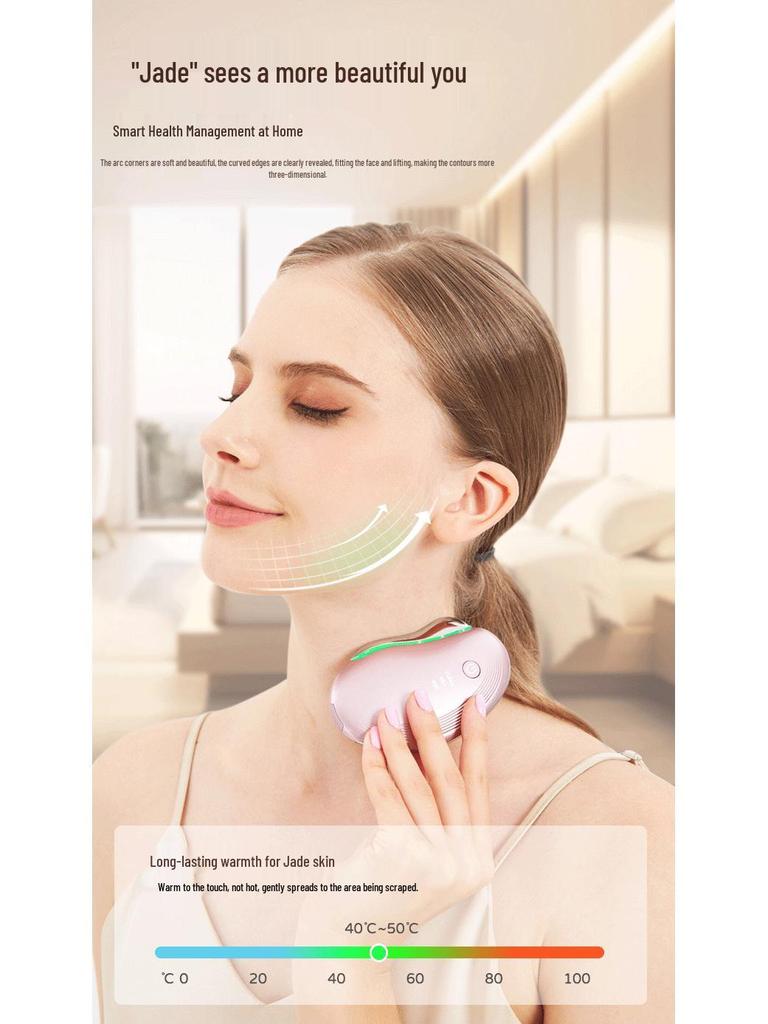 Electric Gua Sha Facial Massager: Microcurrent, Vibration, Heating for Lifting & Firming