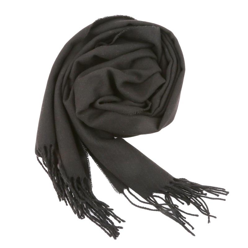 33*174cm Autumn And Winter Solid Color Imitation Cashmere Scarf Monochrome Thickened Long Men And Women Tassel Shawl Warm Scarf