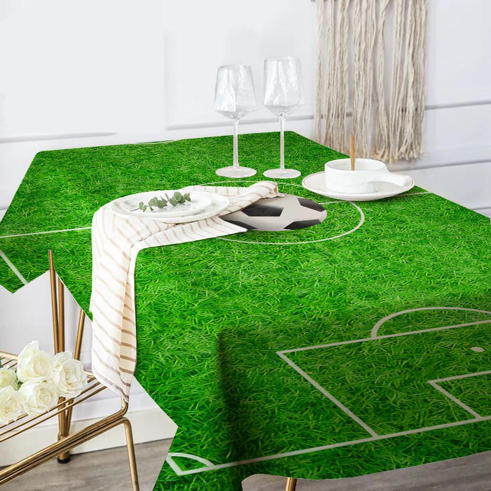 Football Field Plan Home Tablecloths Dining Decoration And Rectangular Table Accessories Waterproof Cloth Anti-stain
