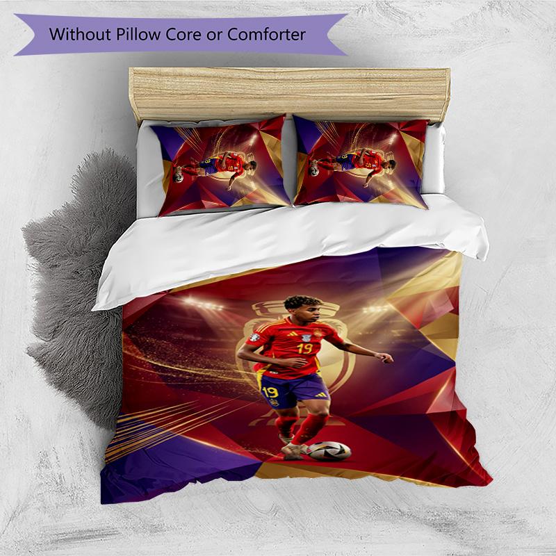Set Lenzuola Stampato Yamal 3 Pezzi Traspirante Copripiumino con Federe Biancheria da Letto Decorativa per Camera da Letto Casa