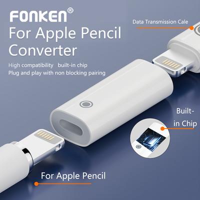 FONKEN Apple Pencil Converter Charging Adapter Cable Connector Type-C Female To Lightning Female Converter For Apple Pencil 1st