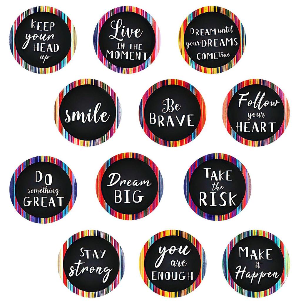 Motivational Stripe Frame Magnet - Positive Glass Sticker for Fridge