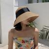 Hat Women's Beach Straw Hat Trendy Versatile Summer Shade Sunscreen Small Fresh Bow Big Brim