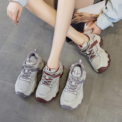 Super heiße Daddy-Schuhe Damen Frühling Neu Strass dicke Sohle höhenverstellend Damenschuhe vielseitig Freizeit-Sportschuhe