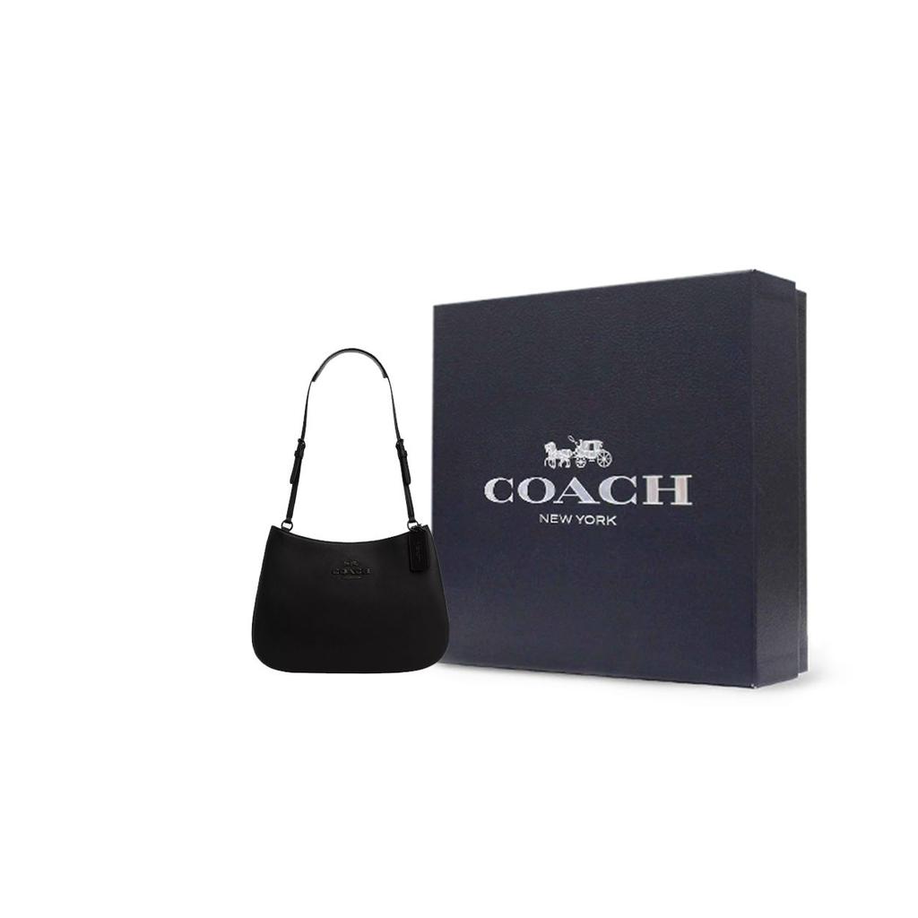 Coach Penelope 27 Classic Simple Embossed Logo Leather Tote Shoulder Bag Large Women Bags Black CP101-JIBLK