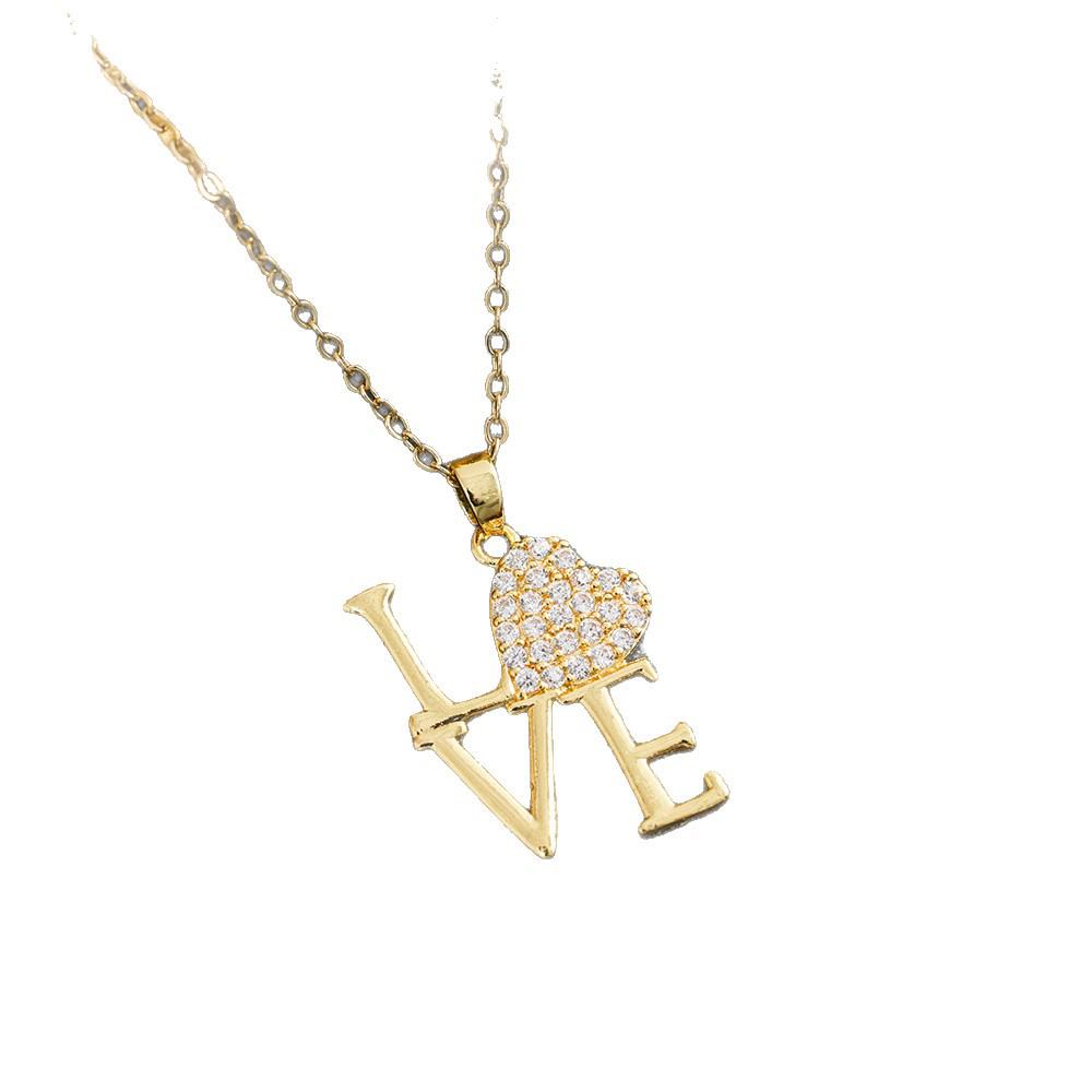 Titanium Steel Heart Necklace for Women with Zircon - Fashionable and Versatile Design