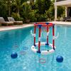 Aufblasbares Wasser-Basketballkorb-Set mit Pumpe und zwei Bällen Geeignet für Pool und Außenbereich Langlebig Leicht Tragbares Design