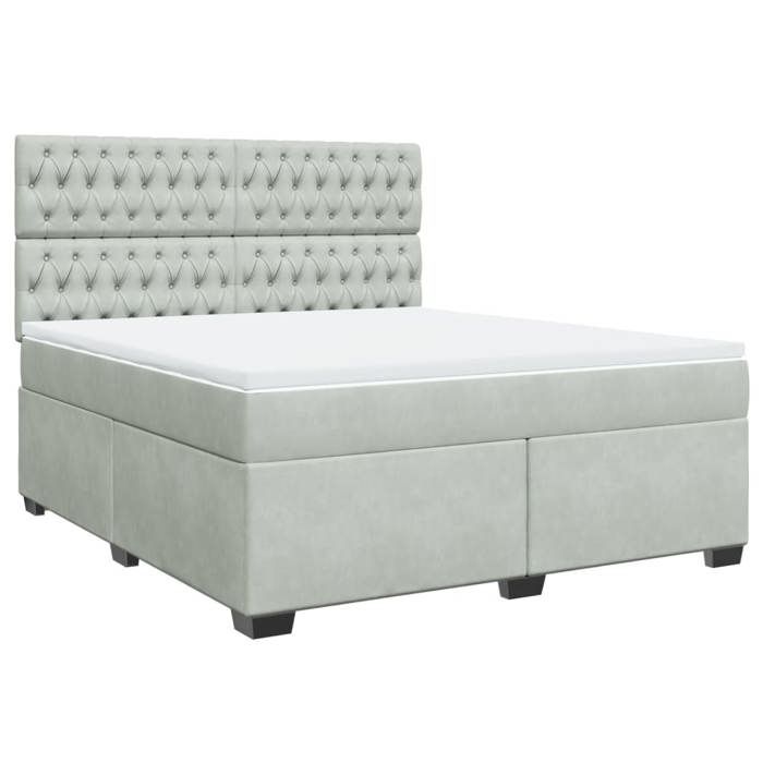 Maison Exclusive - Sommier à lattes de lit et matelas Gris clair 180x200cm Velours