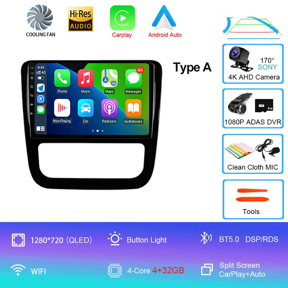 Android 14 Car Radio For Volkswagen EOS Scirocco 3 III Mk3 2008 2009 2010 2011 2012-2014 Multimedia Player WIFI+4G Carplay Auto