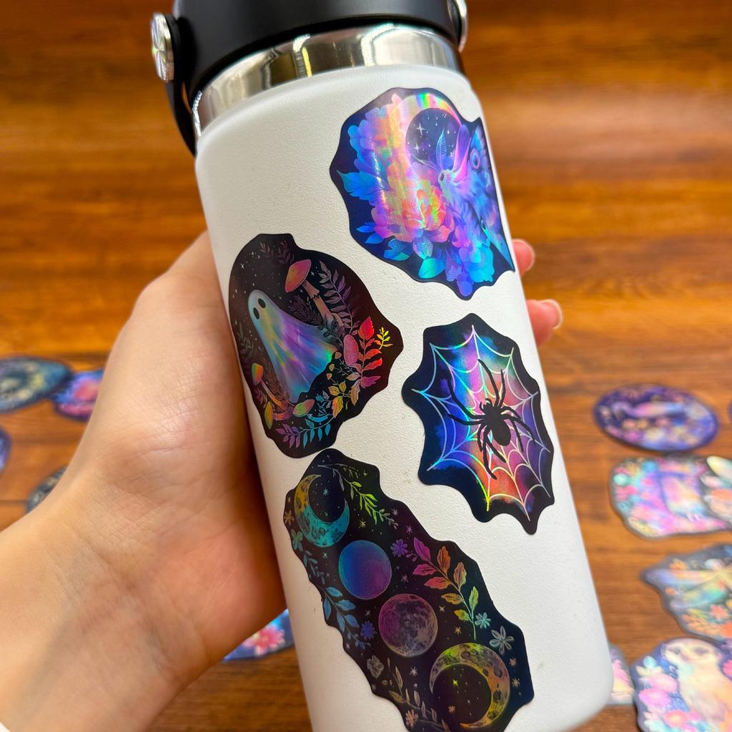 50 Cartoon Laser Creative Creature Graffiti Stickers Decorate Guitar Notebook Suitcase DIY Waterproof