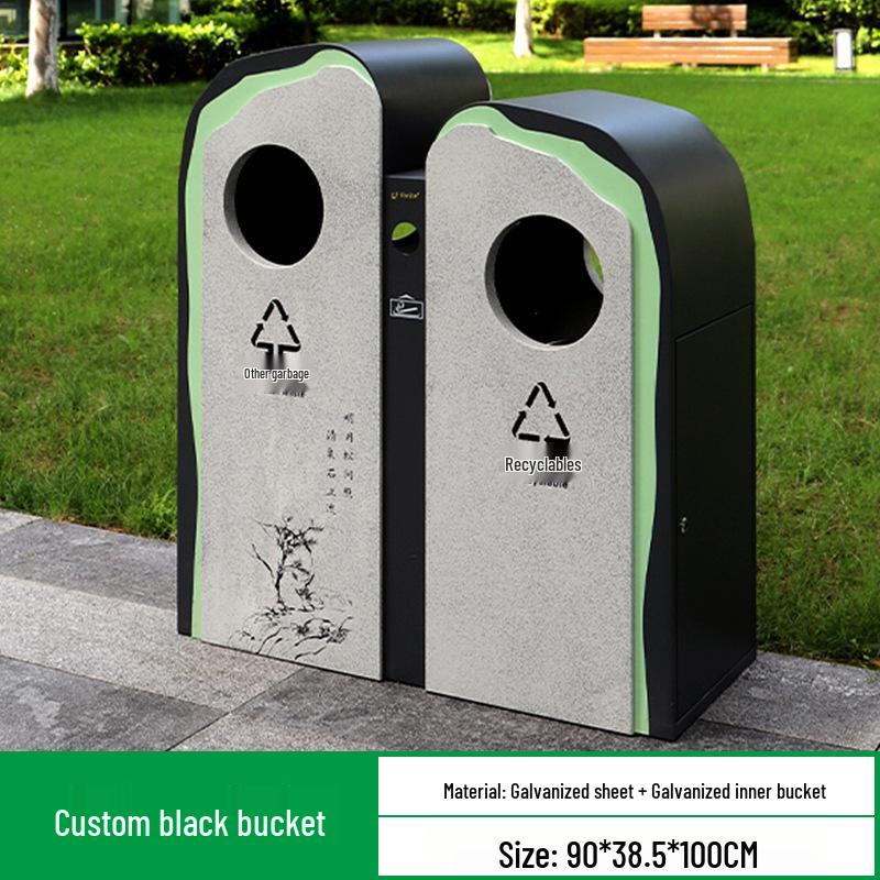 Antique Chinese Style Outdoor Trash Can for Parks and Scenic Areas