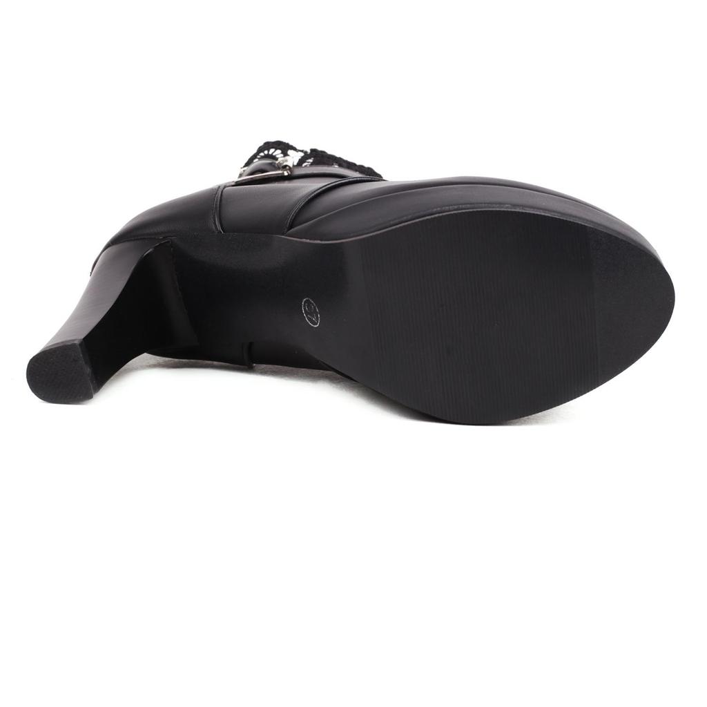 7/Damen-Kurzstiefel mit hohem Absatz, Herbst und Winter, neue Mode, wasserdichte Plattform, dicker Absatz, kurze Stiefel, große Damenstiefel