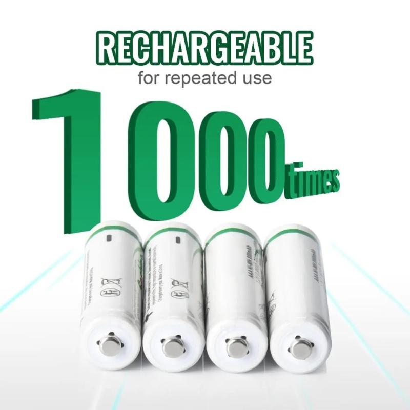 3A NiMH Rechargeable Batteries 1.2V 800mAh 1000 Cycles With Storage Case Low SelfDischarge