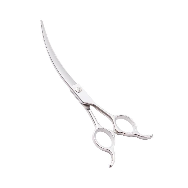 HUASIS 7 Inch New Fashion SUS440C Professional Pet Grooming Super Curved Scissors серебряный