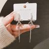 Pearl earrings New Trendy Autumn Women's Sterling Silver Temperament Bow Explosive Ear Hook Earrings