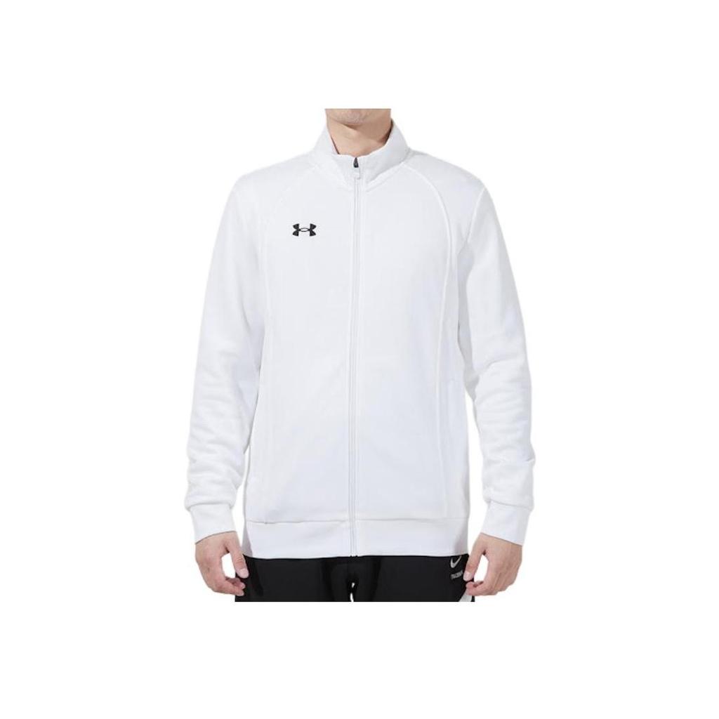 Under Armour Competition Training Knit Stand Collar Logo Jacket Men White 21600307-100
