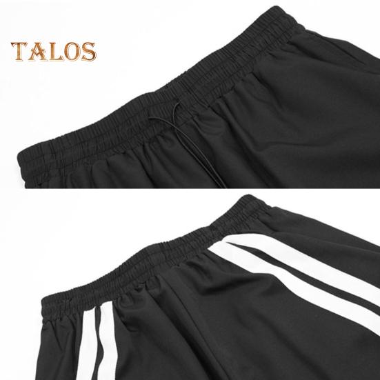 Women Pants Elastic High Waist Adjustable Drawstring Wide-Leg Vertical Stripe Stitching Pants Retro Street Style Sport Trousers