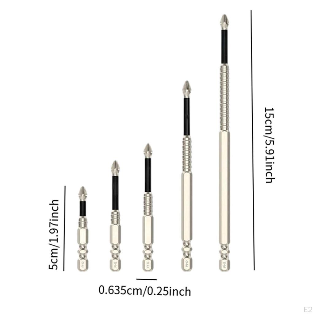 5 Pieces Screwdriver Drill Bit Anti Slip High Insert Bits Electric Set for Furniture