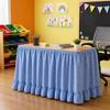 Ruffled Edge Gingham Table Skirt Hook and Loop Plaid Ruffled Table Skirt  Wedding