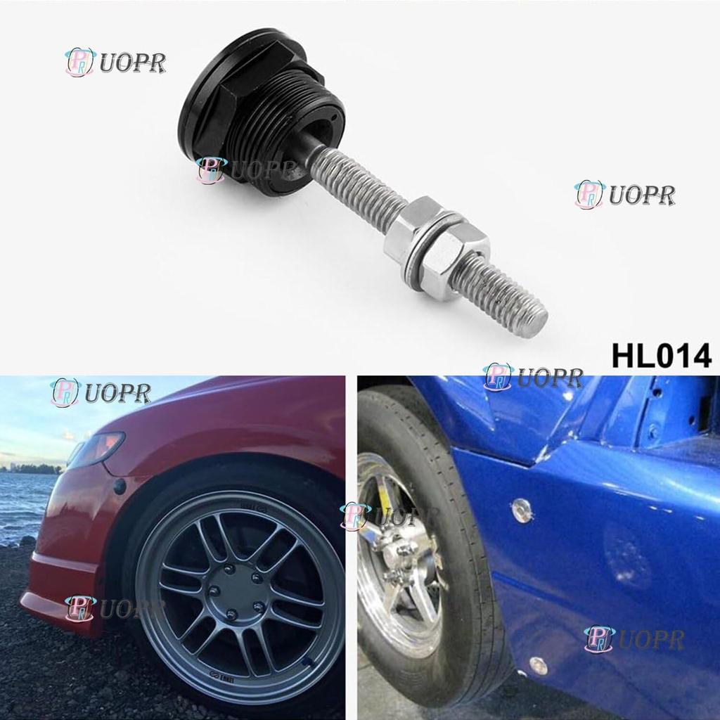 Bonpin Schnellverschluss Druckknopf Haubenstift für Auto 4-teiliges Set (Silber)