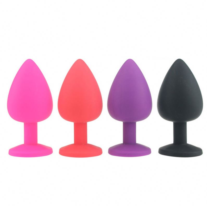 Factory Classic Butt Plug Anal Plug Sex Toy Large Size Soft Silicone in Assorted Colors Red Black Purple Pink for Man Woman