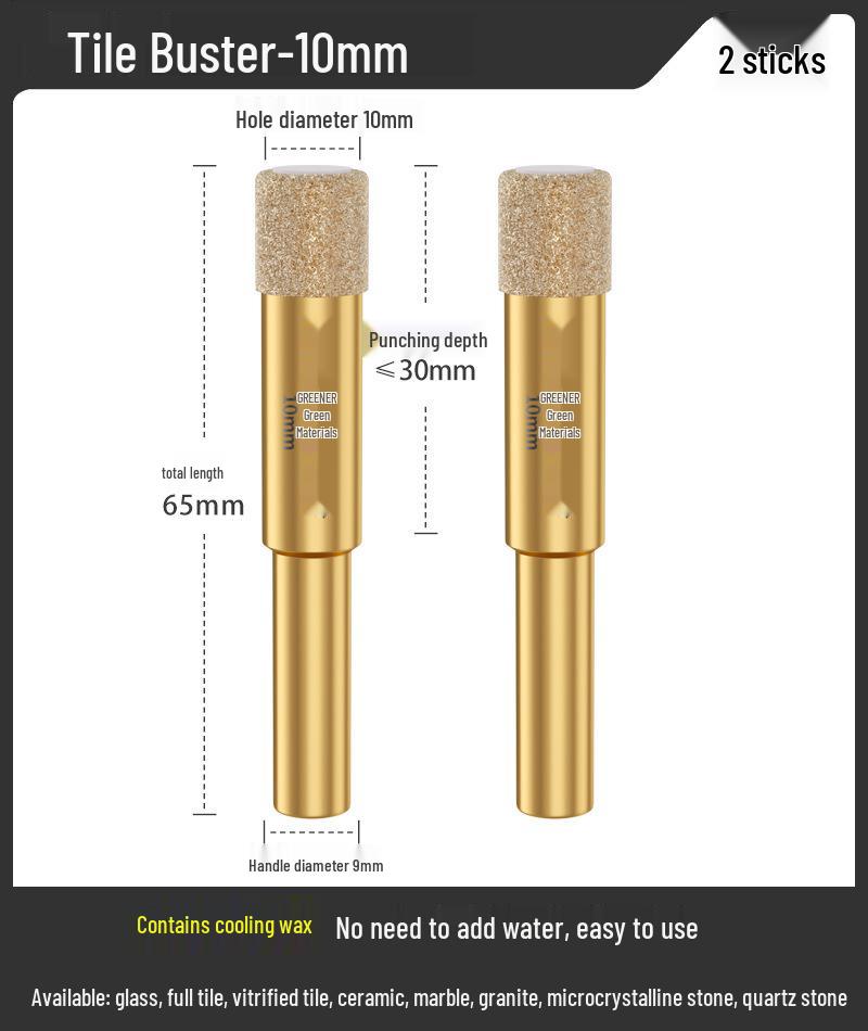 Green Forest 6mm Magnetic Hole Saw for Glass, Marble, & Vitrified Tile.