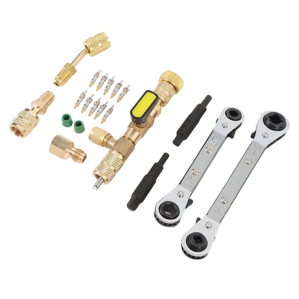 Valve Core Remover Installer and HVAC Service Wrench Set SAE 1 4in 5 16in Interface Valve Core Removal Installation Tool